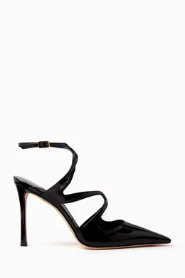 Buy Jimmy Choo Black Azia 95 Lace up Pumps in Patent Leather for Women Online Ounass Kuwait