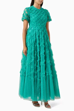 Buy Needle Thread Green Evelyn Gown for Women Online Ounass Kuwait