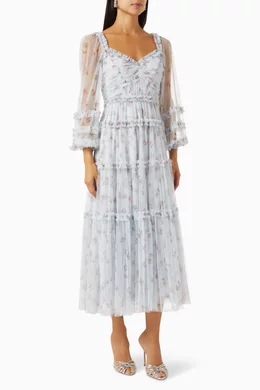 Ditsy scatter tulle midi dress online