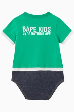 Buy A Bathing Ape Green Baby Milo Logo-print Bodysuit in Cotton
