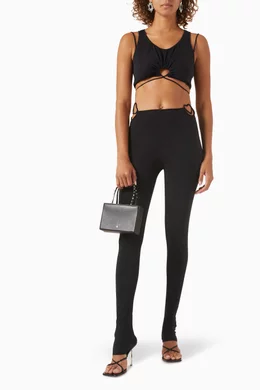 Buy Nensi Dojaka Black Hip Heart Cut out Leggings for Women Online Ounass Kuwait