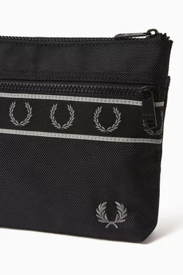 ★FRED PERRY★ Contrast Tape Sacoche Bag 102 CFPU2336271102 Fred Perry Mens Contrast Tape Sacoche Bag Black – KJ Beckett