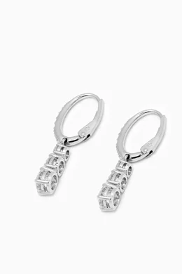 Buy Swarovski Silver Attract Trilogy Round Pierced Earrings in