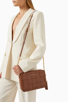 Leather Handbags Mk Ginny Medium Leather Crossbody Michael Kors