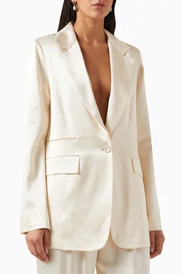 Buy Shona Joy Neutral La Lune Single-breasted Blazer in Viscose