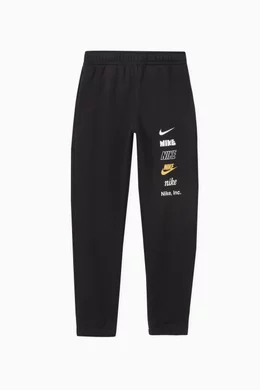 Buy Nike Black Multi Logo Joggers in Cotton Blend for Boys Online Ounass Kuwait