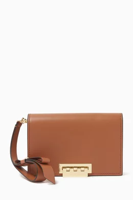 Buy ZAC Zac Posen Neutral Earthette Wristlet Clutch in Leather for Women Online Ounass Kuwait