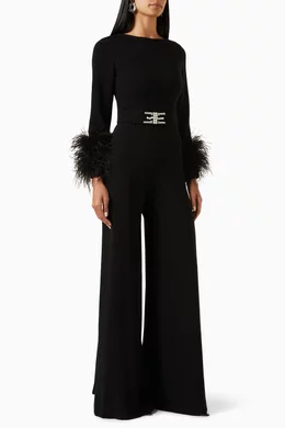 Buy Tarik Ediz Black Diana Tulum Jumpsuit in Crepe for Women Online Ounass Kuwait