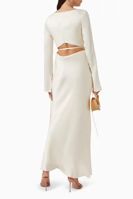 Buy Bec Bridge White Diamond Days Maxi Dress in Satin for Women