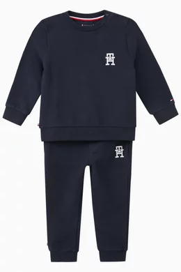 Buy Tommy Hilfiger Blue Logo-embroidered Tracksuit in Cotton for