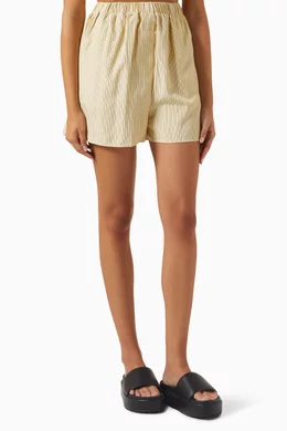 Buy The Frankie Shop Yellow Lui Striped Oxford Boxer Shorts