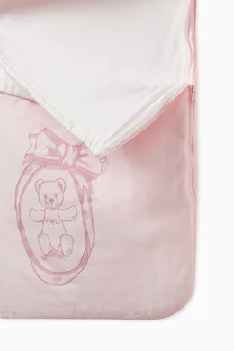 Buy Fendi Pink Teddy-print Sleeping Bag in Cotton for Baby Girls