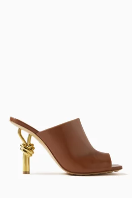 Buy Bottega Veneta Brown Knot 90 Mule Sandals in Smooth Leather