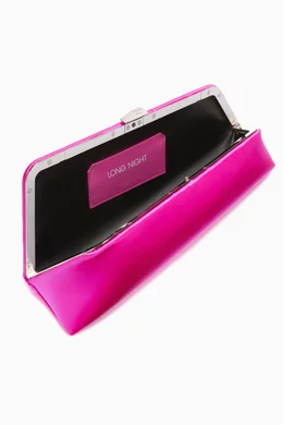 【関税込み】THE ATTICO MAXI CLUTCH ''LONG NIGHT'' PINK Buy The Attico Pink Long Night Maxi Clutch in Satin for