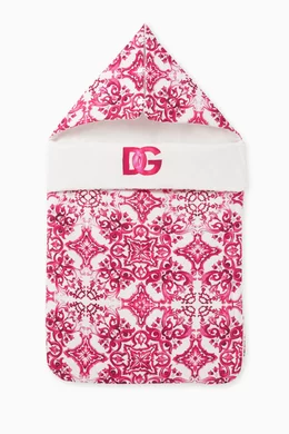 Buy Dolce Gabbana Pink Majolica-print Sleeping Bag in Cotton for