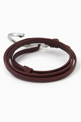 Buy Miansai Red Hooked Bracelet in Leather for Men Online  display picture 1