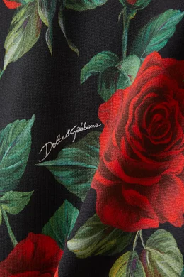 Buy Dolce & Gabbana Black Roses Print Sweatpants in Cotton Jersey 