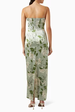 reformation green frankie dress Reformation Frankie Sleeveless Silk Dress in Green