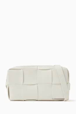 Buy Bottega Veneta White E/W Phone Pouch in Intrecciato Leather
