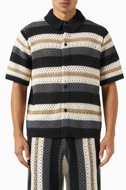 KITH Thompson Crochet Buttondown BLACK