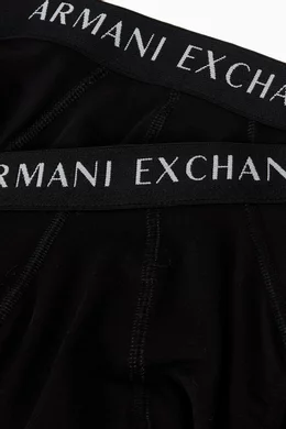 Buy Armani Exchange Black Logo Briefs in Stretch Cotton, Set of