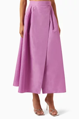 Buy PINKO Purple Propenso Wrap-front Maxi Skirt in Taffeta for
