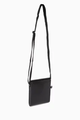 Buy Fred Perry Black Crossbody Pouch in Burnished Leather