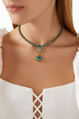 Buy Mon Reve Blue Skye Choker Necklace in Gold-plated Brass for