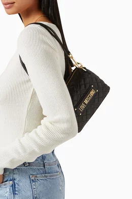 Love moschino black quilted shoulder bag 2025