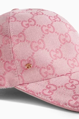 Buy Gucci Pink GG Baseball Hat in Cotton Canvas for Women Online