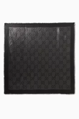 Buy Gucci Grey GG Logo Shawl in Lamé-jacquard for Women Online