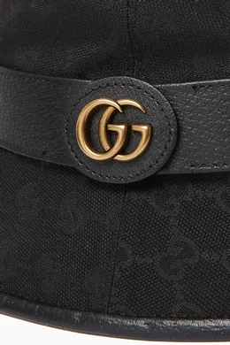 Buy Gucci Black Double G Bucket Hat in GG Canvas for Men Online