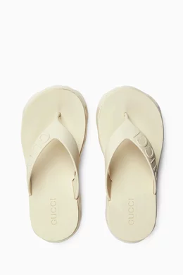 Buy Gucci White Thong Platform 52 Sandals in Rubber for Women