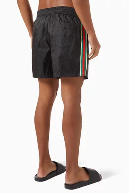 Buy Gucci Black GG Jacquard Swim Shorts in Nylon for Men Online