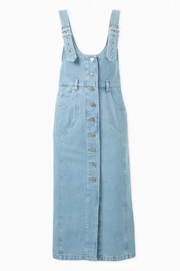 ワンピース MARANT ETOILE Filipine denim midi dress Buy Isabel Marant Etoile Blue Filipine Dungaree Midi Dress in