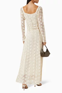 Buy byTiMo Neutral Maxi Dress in Crochet for Women Online | Ounass Kuwait