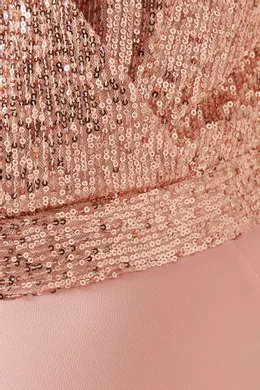 Buy Avaro Figlio Pink Draped Sequins Top Gown for Women Online