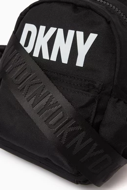 Buy DKNY Black Logo Print Backpack-Style Crossbody for Girls  display picture 1
