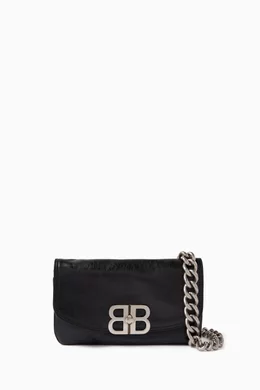 Buy Balenciaga Black Small Soft Flap Bag in Calfskin Leather for