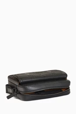 Buy MCM Black Medium Aren Maxi Monogram Messenger Bag in