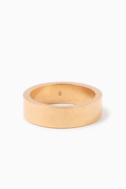 ★Maison Margiela★ Logo Ring Yellow Gold SM1UQ0081SV0158950 Maison Margiela: Gold Logo Ring | SSENSE