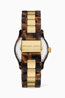 Buy Michael Kors Brown Runway Quartz Tortoiseshell Acetate