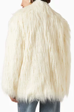 Frankie Shop White Faux Fur Coat Near Me Julia Arctic White Faux