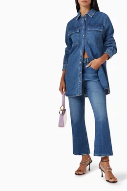 Buy Frame Blue A-line Shirt Dress in Rigid-denim for Women Online | Ounass  Kuwait