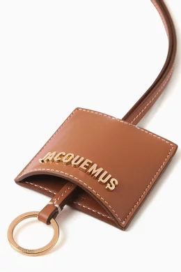 Buy Jacquemus Brown Le Porte Clés Bagage Keychain in Leather
