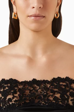 Buy Jacquemus Gold Les Boucles Rond Carré Asymmetric Mini Hoop