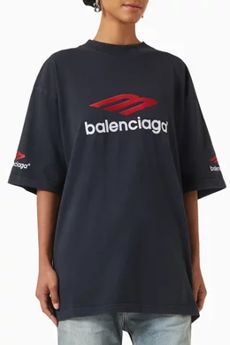 Buy Balenciaga Black 3B Sports Icon Medium-fit T-Shirt in