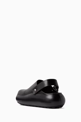 Buy Jil Sander Black Sabot Clog Shoes in Leather for Men Online