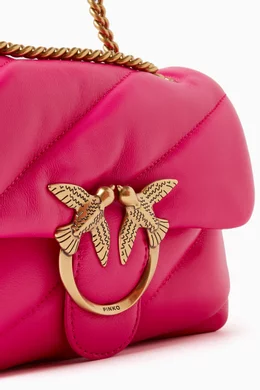 Buy PINKO Pink Mini Love Puff Crossbody Bag in Nappa Leather for