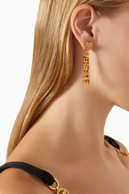Versace Dangle Earrings La Medusa Logo Drop Earrings